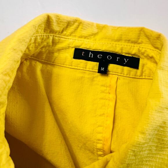 Theory Longline Button Up Jacket Size M Medium Yellow - Picture 3 of 8